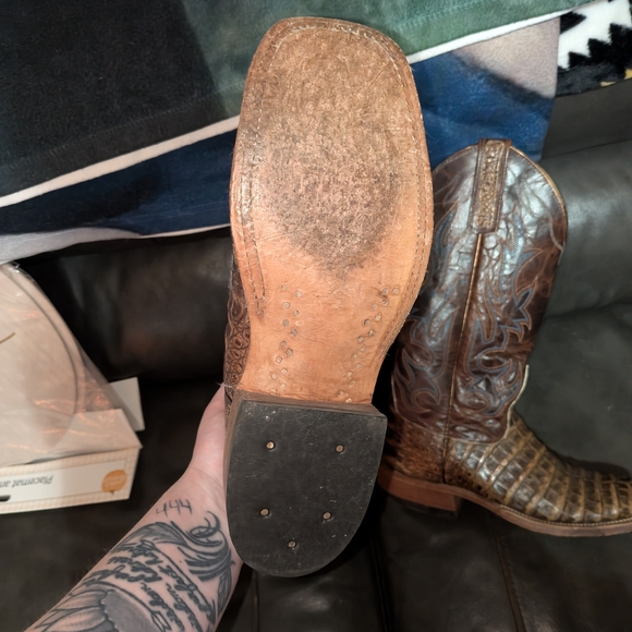 Anderson Bean Brown Caiman Boots - Picture 3 of 4